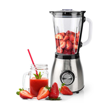 NEDIS Blender de cuisine 800W 1,5 L Verseuse en verre Jus de fruits