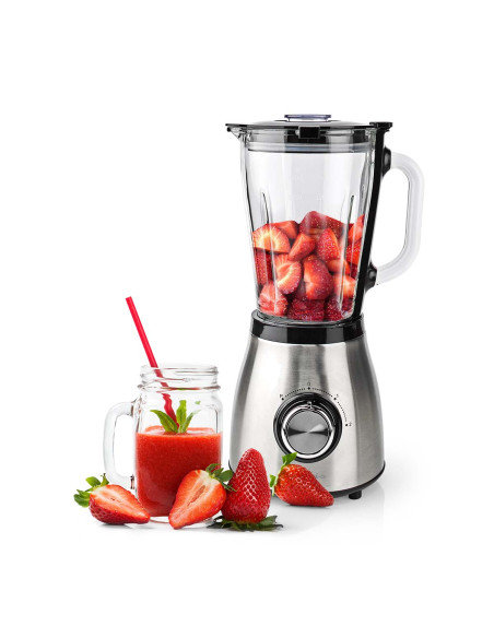 NEDIS Blender de cuisine 800W 1,5 L Verseuse en verre Jus de fruits