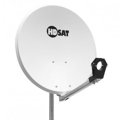 HDSAT Parabole Blanche 60 cm Offset + Tête LNB Single HD 4K idéal ASTRA 19,2° ou EUTELSAT 5W