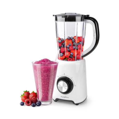 Blender  800 W  1.5 l  Plastique  2 Réglage de la Vitesse  Blanc / Noi