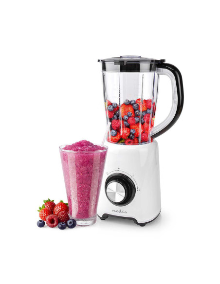 Blender  800 W  1.5 l  Plastique  2 Réglage de la Vitesse  Blanc / Noi