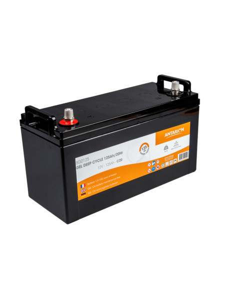 ANTARION Batterie GEL 125Ah 1000 Cycles Monobloc Camping-Car