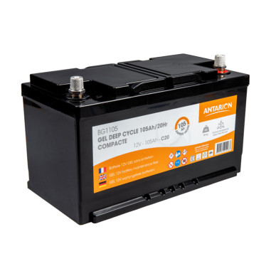 ANTARION Batterie GEL 100Ah 1000 Cycles Monobloc Camping-Car