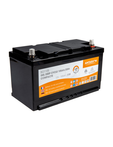 ANTARION Batterie GEL 100Ah 1000 Cycles Monobloc Camping-Car