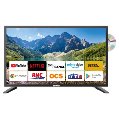 Pack ANTARION TV LED 22" 55cm Smart Connect Lecteur DVD + Support TV Double Bras