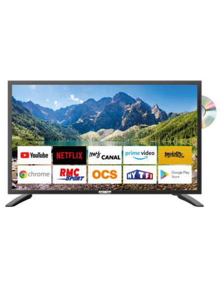 Pack ANTARION TV LED 22" 55cm Smart Connect Lecteur DVD + Support TV Double Bras