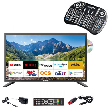 Pack ANTARION TV LED 22" 55cm Smart Connect Lecteur DVD + Clavier Ergonomique