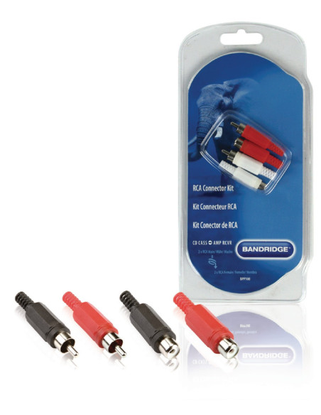 BANDRIDGE Kit connecteur audio RCA Male Blanc/Rouge