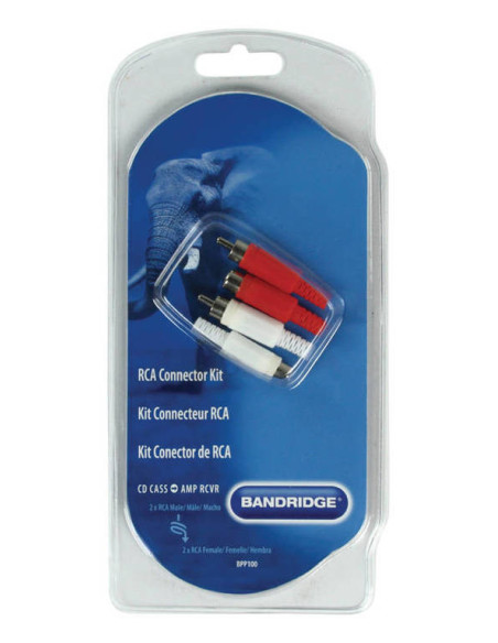 BANDRIDGE Kit connecteur audio RCA Male Blanc/Rouge