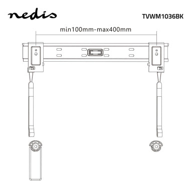 NEDIS Support TV Mural Fixe pour téléviseur 32" à 55" Poids Max 50kg