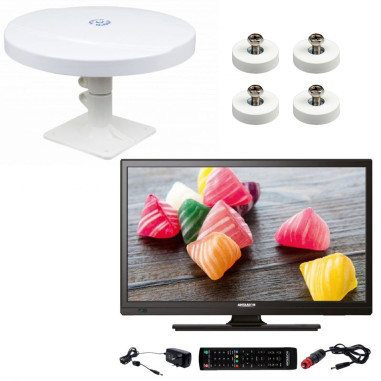 Pack ANTARION TV LED 19" 48cm Téléviseur HD 12V + Antenne TNT Omnidirectionnelle + Jeu de 4 aimants