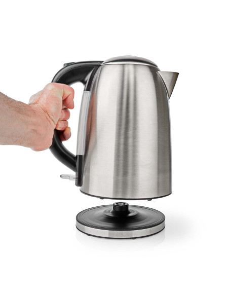 Bouilloire électrique  1.7 l  Acier  Argent / Noir  Rotatif à 360 degr
