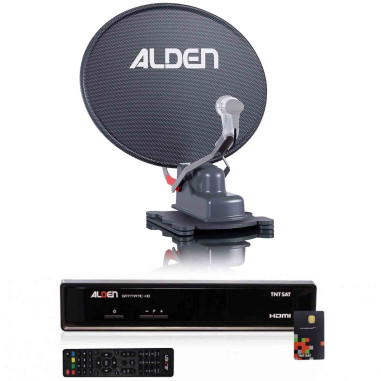 Pack ALDEN Onelight Parabole Automatique 60cm + Récepteur satellite SATMATIC HD TNTSAT Fourgon Van