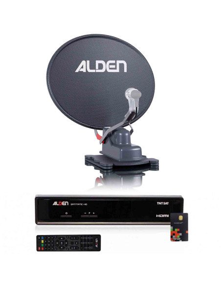 Pack ALDEN Onelight Parabole Automatique 60cm + Récepteur satellite SATMATIC HD TNTSAT Fourgon Van