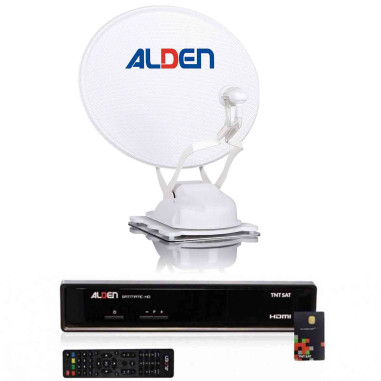ALDEN Onelight EVO Ultrawhite Parabole Satellite Automatique 60cm + Récepteur satellite SATMATIC HD TNTSAT