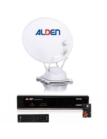 ALDEN Onelight EVO Ultrawhite Parabole Satellite Automatique 60cm + Récepteur satellite SATMATIC HD TNTSAT