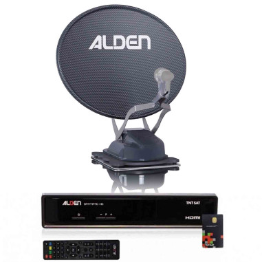 ALDEN Onelight EVO Platinium Parabole Satellite Automatique 60cm + Récepteur satellite SATMATIC HD TNTSAT