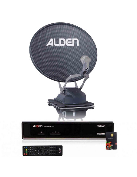 ALDEN Onelight EVO Platinium Parabole Satellite Automatique 60cm + Récepteur satellite SATMATIC HD TNTSAT