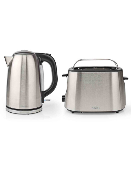 Pack Bouilloire Acier Inoxydable 1.7L + Grille Pain Acier Inoxydable