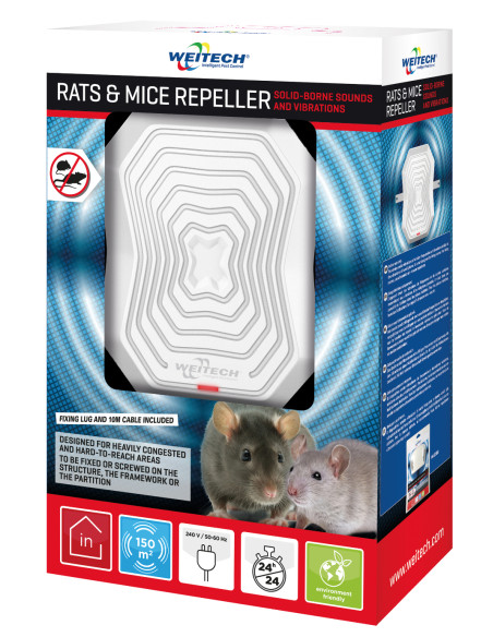WEITECH wk0400 Répulsif à rats et souris (avec bruits solidiens) intérieur nuisibles