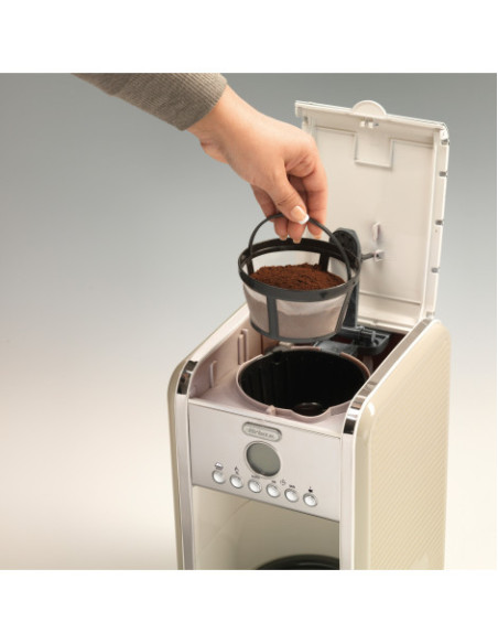 ARIET Cafetière Vintage Rétro Programmable Beige