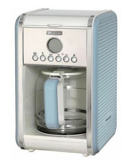 PACK ARIETE Cafetière Vintage Rétro + grille-pain acier bleu Vintage Rétro