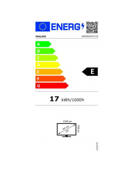 PHILIPS TV LED 24" 60cm Téléviseur HD 12V Tuner SAT Blanc