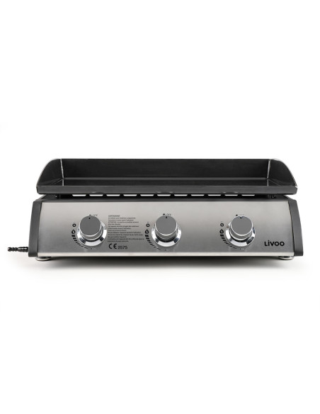 LIVOO Plancha Gaz 3 brûleurs 7.5 kW 6 à 8 personnes