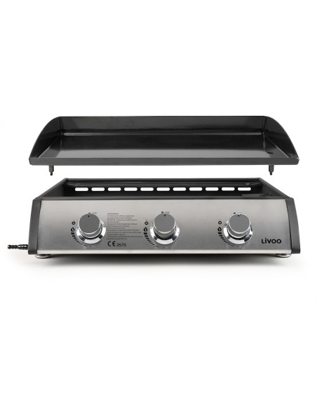 LIVOO Plancha Gaz 3 brûleurs 7.5 kW 6 à 8 personnes