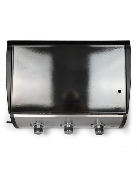 LIVOO Plancha Gaz 3 brûleurs 7.5 kW 6 à 8 personnes
