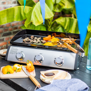 LIVOO Plancha Gaz 3 brûleurs 7.5 kW 6 à 8 personnes