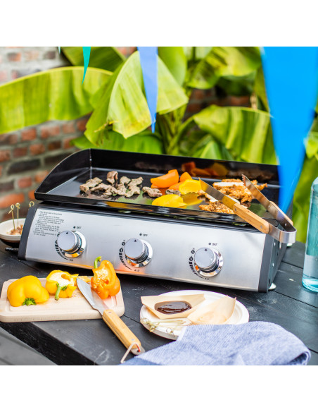 LIVOO Plancha Gaz 3 brûleurs 7.5 kW 6 à 8 personnes