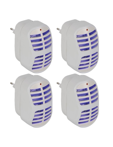 PACK PEREL 4X Prises Destructeurs d'insectes Electrique 1W Anti-Moustique 20m2