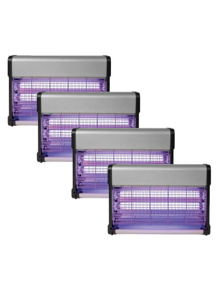 PACK PEREL 4X Destructeurs d'insectes Electrique 20W Anti-Moustiques 80m2 Silencieux