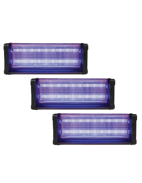 PACK PEREL 3X Destructeurs d'insectes Electrique Noir 40W Anti-Moustique 150m2