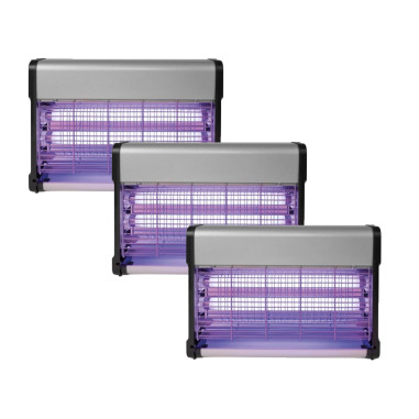 PACK PEREL 3X Destructeurs d'insectes Electrique 20W Anti-Moustiques 80m2 Silencieux