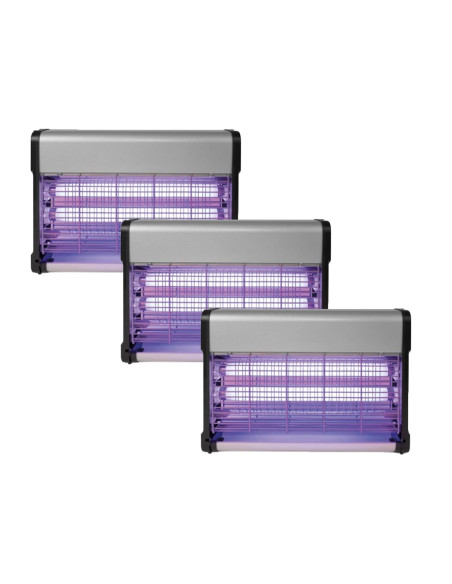 PACK PEREL 3X Destructeurs d'insectes Electrique 20W Anti-Moustiques 80m2 Silencieux