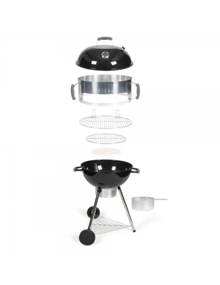LIVOO Barbecue four a pizza 54 cm en acier émaillé