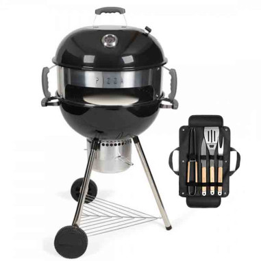 LIVOO Barbecue Four à pizza + Set de 4 accessoires barbecue