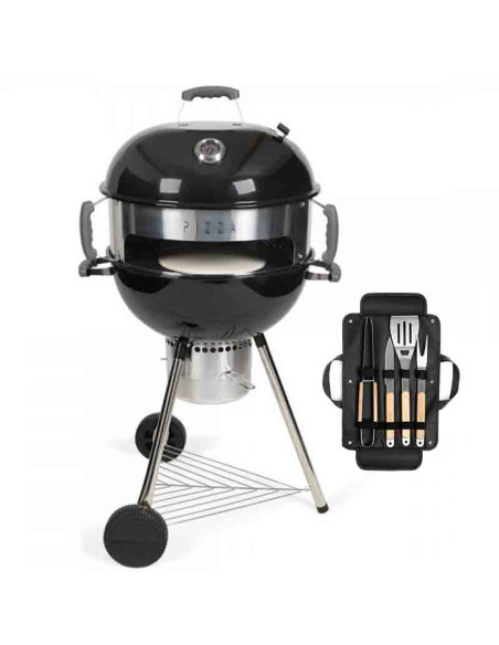 LIVOO Barbecue Four à pizza + Set de 4 accessoires barbecue