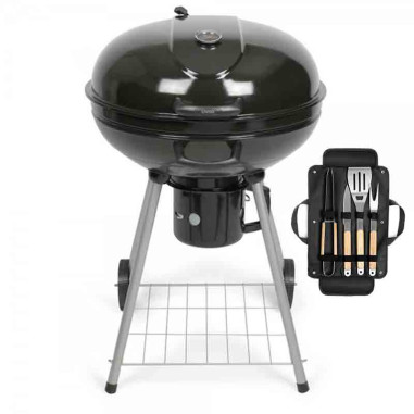 Pack LIVOO Barbecue Charbon 55cm + Set 4 accessoires Barbecue