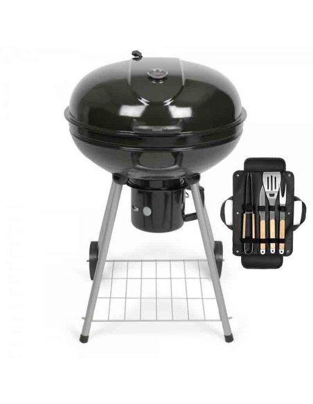 Pack LIVOO Barbecue Charbon 55cm + Set 4 accessoires Barbecue