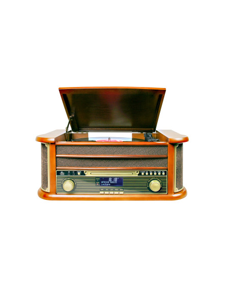 OPTEX Platine Vinyle Vintage Bois Vernis 1 Port USB Rétro Tourne Disque