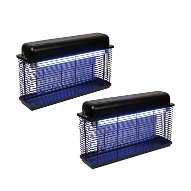 PACK 2X PEREL Destructeur d'insecte Electrique 30W Anti-Moustique Usage Extérieur 100m2