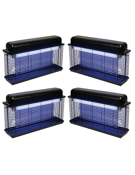 PACK 4X PEREL Destructeurs d'insectes Electrique 30W Anti-Moustique Usage Extérieur 100m2