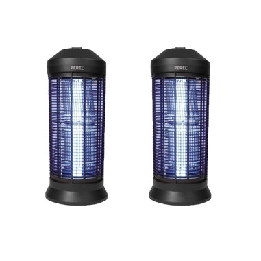 PACK 2X PEREL Destructeurs d'insectes Electrique Noir 40W Lampe Anti-Moustique 600m2