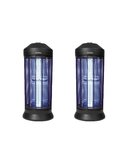 PACK 2X PEREL Destructeurs d'insectes Electrique Noir 40W Lampe Anti-Moustique 600m2