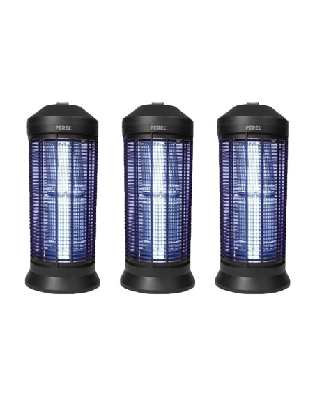 PACK 3X PEREL Destructeurs d'insectes Electrique Noir 40W Lampe Anti-Moustique 600m2
