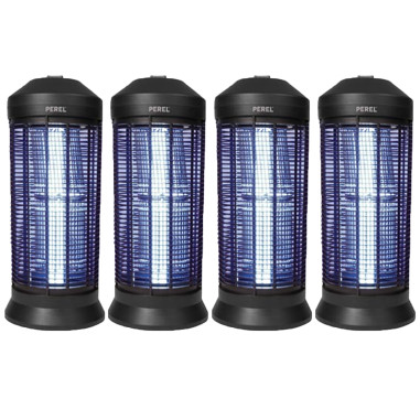 PACK 4X PEREL Destructeurs d'insectes Electrique Noir 40W Lampe Anti-Moustique 600m2