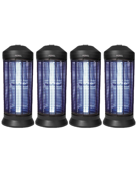 PACK 4X PEREL Destructeurs d'insectes Electrique Noir 40W Lampe Anti-Moustique 600m2